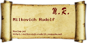 Milkovich Rudolf névjegykártya