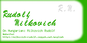 rudolf milkovich business card